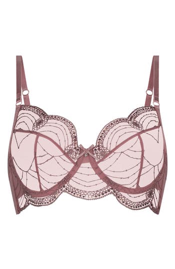 Hunkemoller Hunkemöller Ruby Embellished Embroidered Mesh Underwire Bra