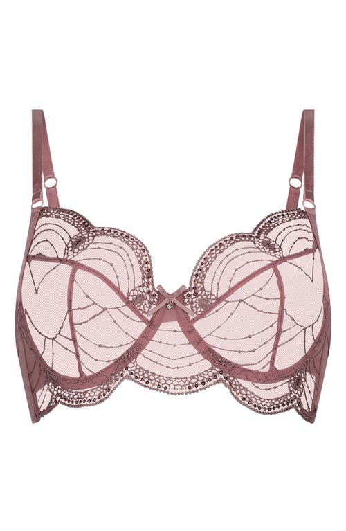 HUNKEMOLLER HUNKEMÖLLER RUBY EMBELLISHED EMBROIDERED MESH UNDERWIRE BRA 