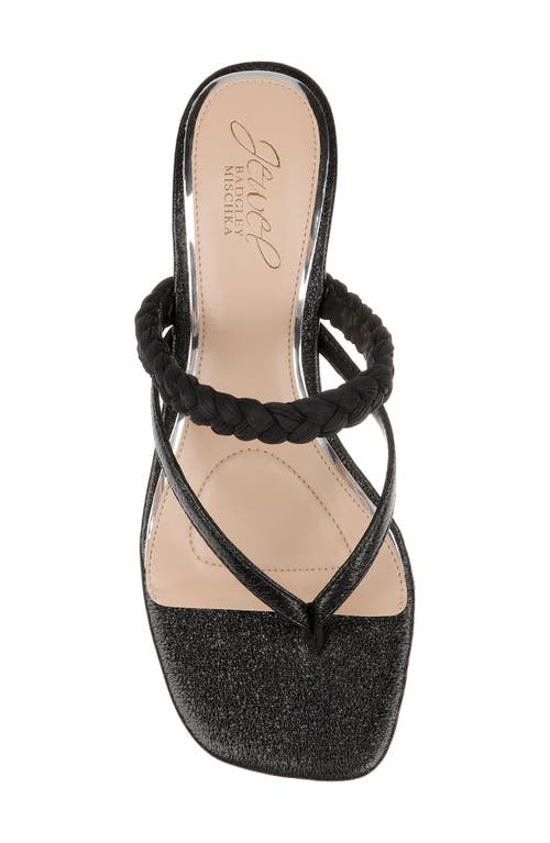 Jewel Badgley Mischka Nadya Kitten Heel Flip Flop In Black