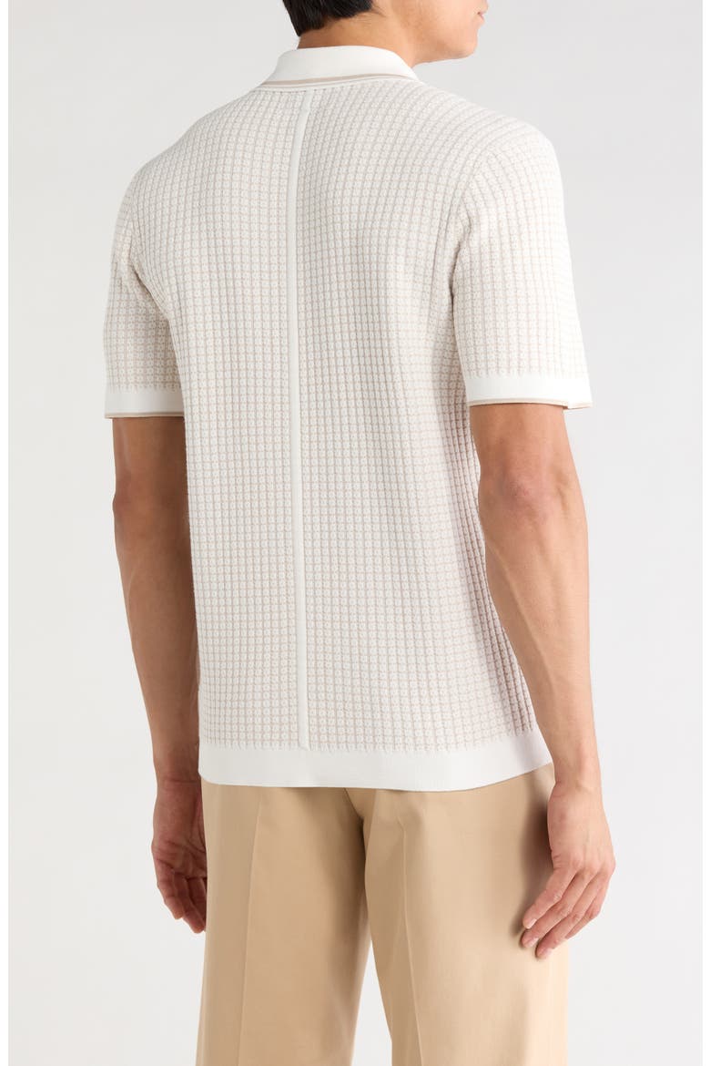 Harvey Rib Polo Sweater, Alternate, color, CHALK