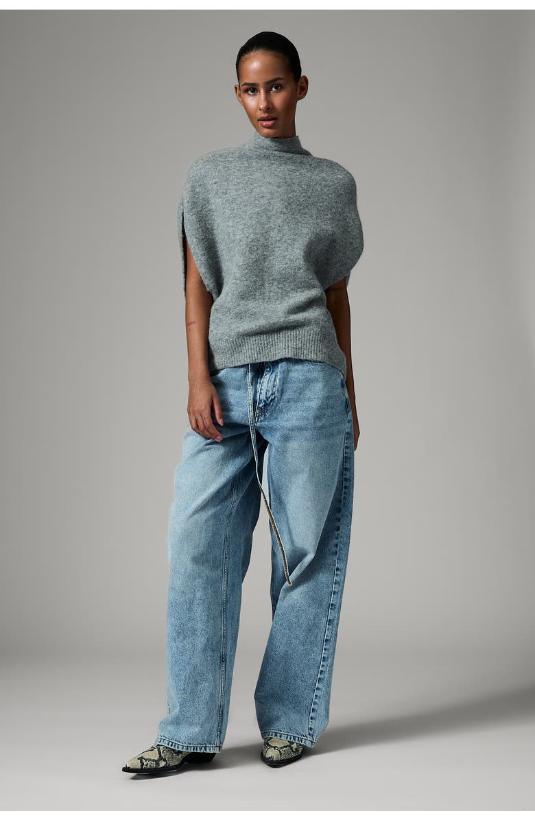 Day Frodie Mock Neck Draped Vest, Main, color, Grey Melange