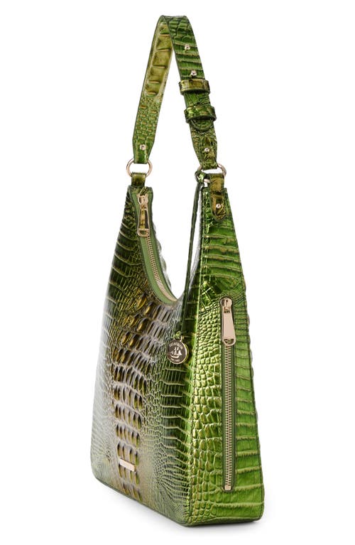Brahmin Tabitha Croc Embossed Leather Shoulder Bag