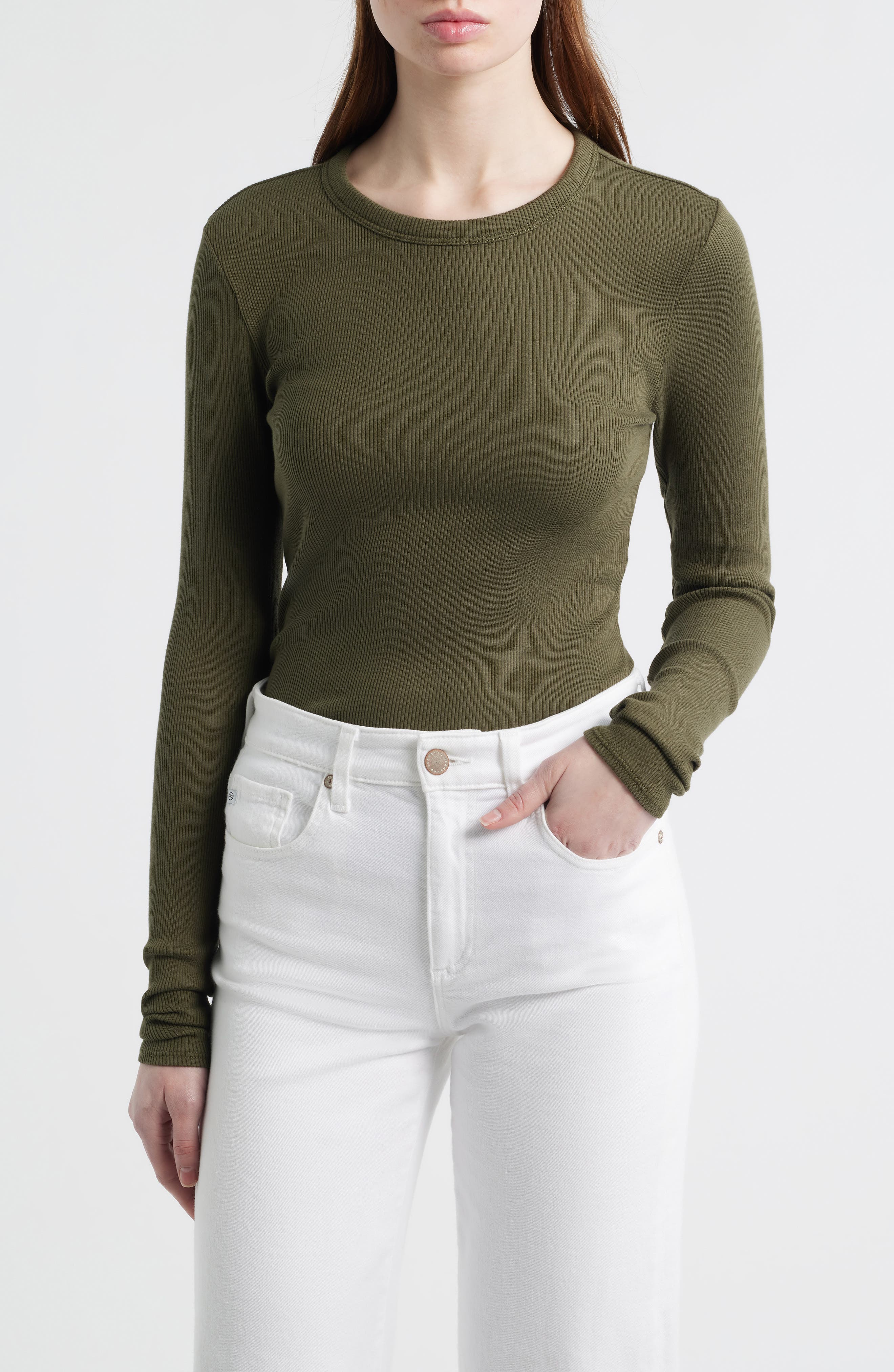 The Essential Rib Long Sleeve Cotton T-Shirt - image 5