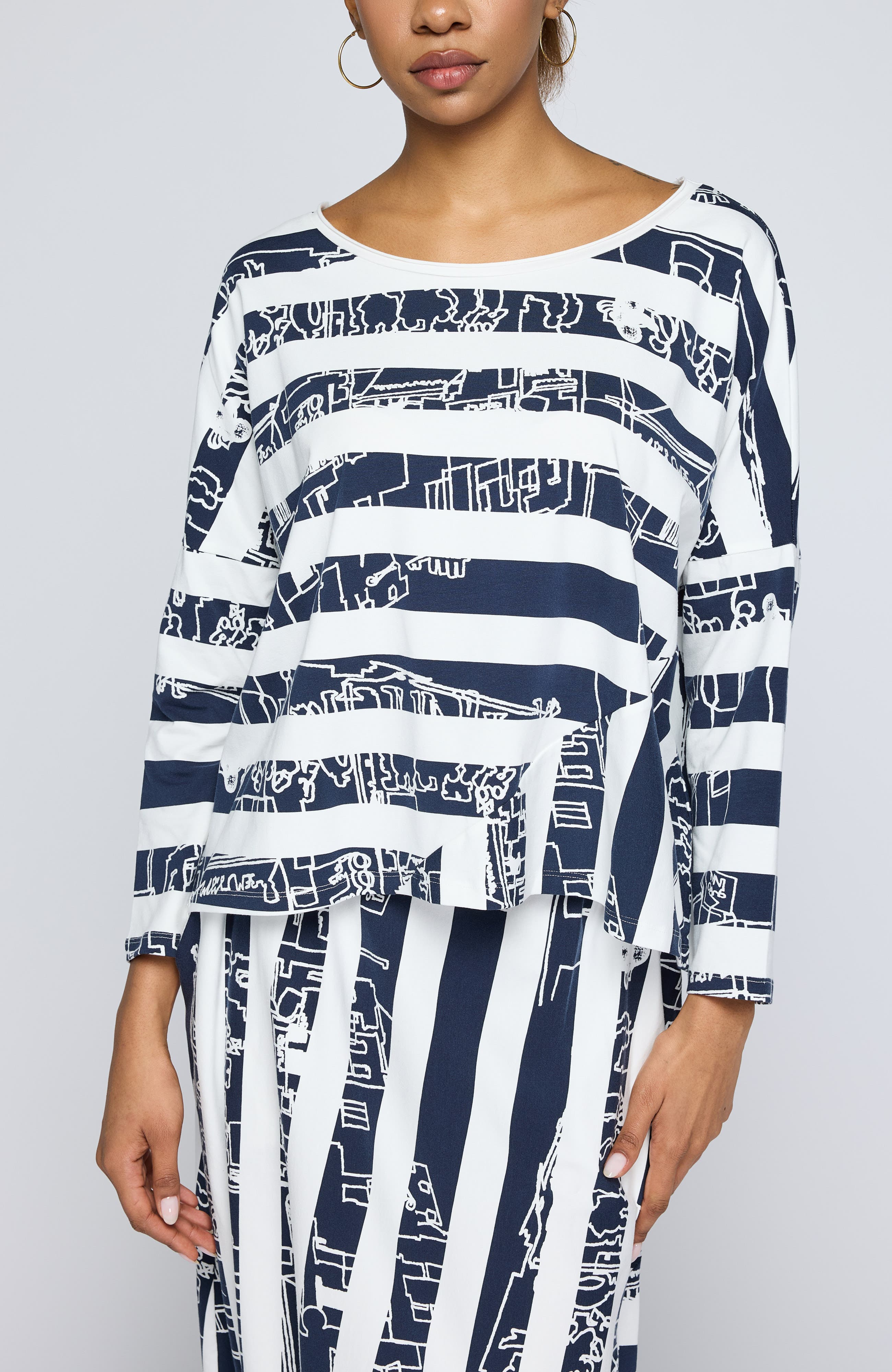 Astraea Striped Cotton Jersey Blouse - image 3