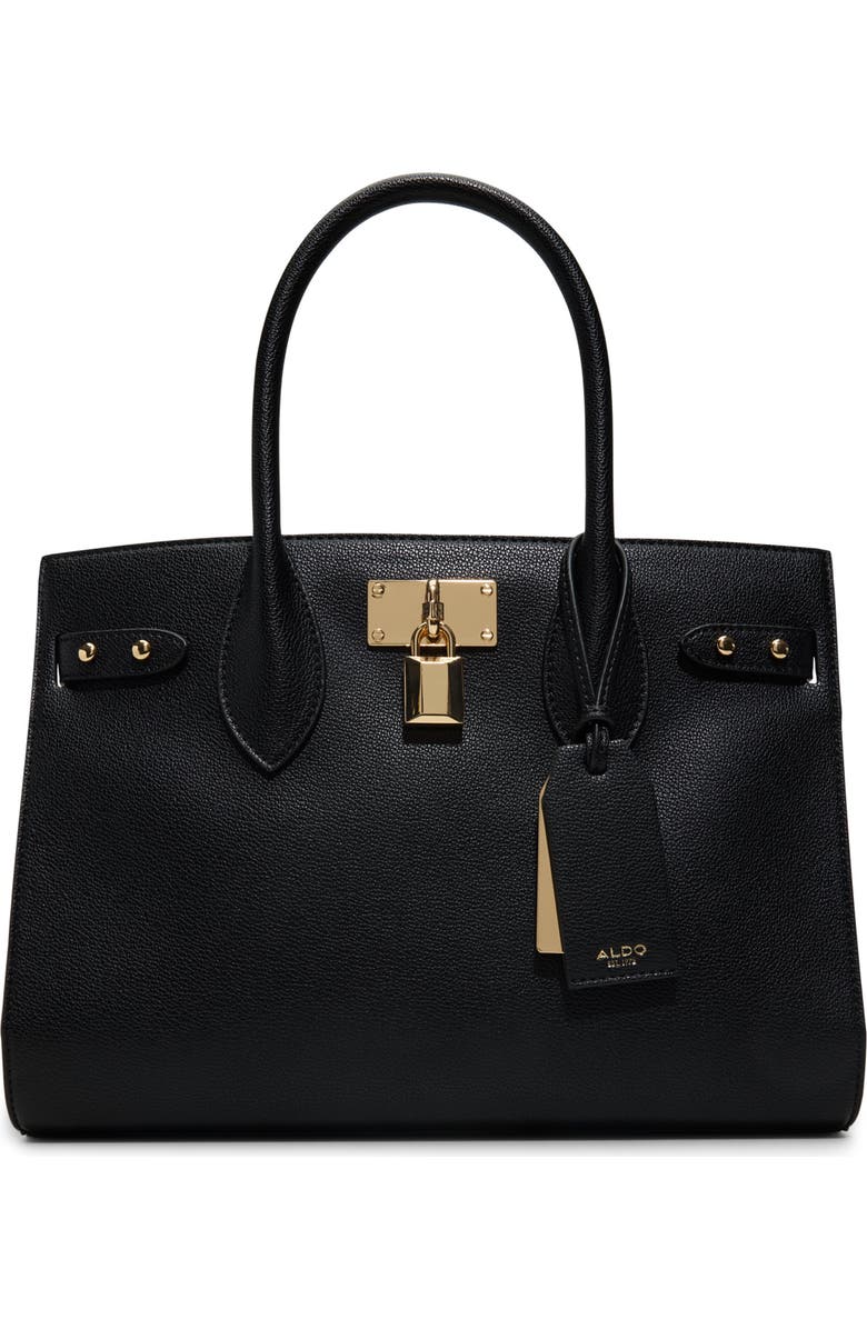 ALDO Jackie Faux Leather Tote, Main, color, Black