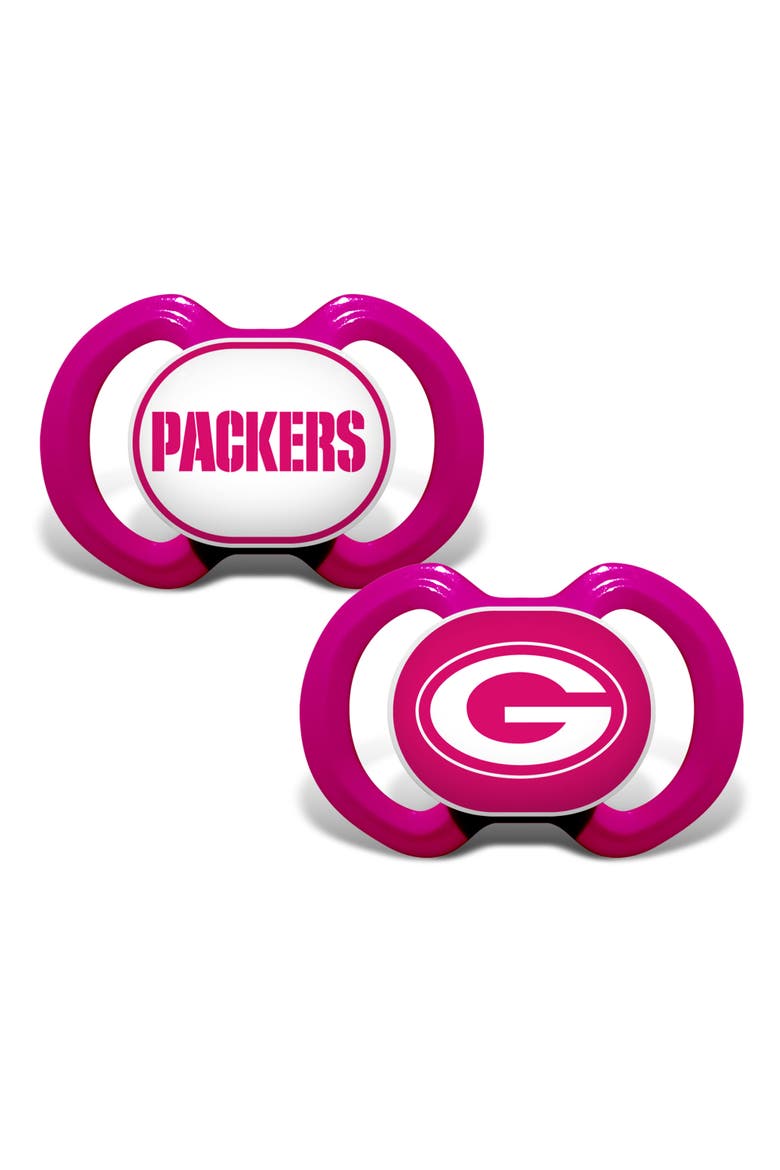 Green Bay Packers Pink Pacifier 2-Pack, Main, color, Multicolor