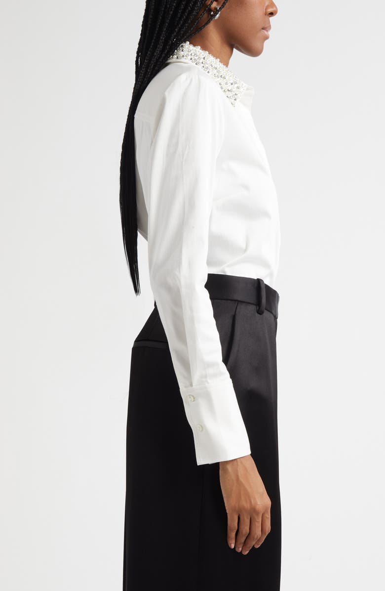 Ramy Brook Wendy Beaded Collar Shirt, Alternate, color, White