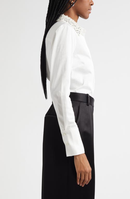 Ramy Brook Wendy Beaded Collar Shirt In White