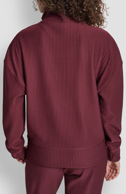 Dkny Tech Ottoman Half Zip Sweatshirt In Burgundy
