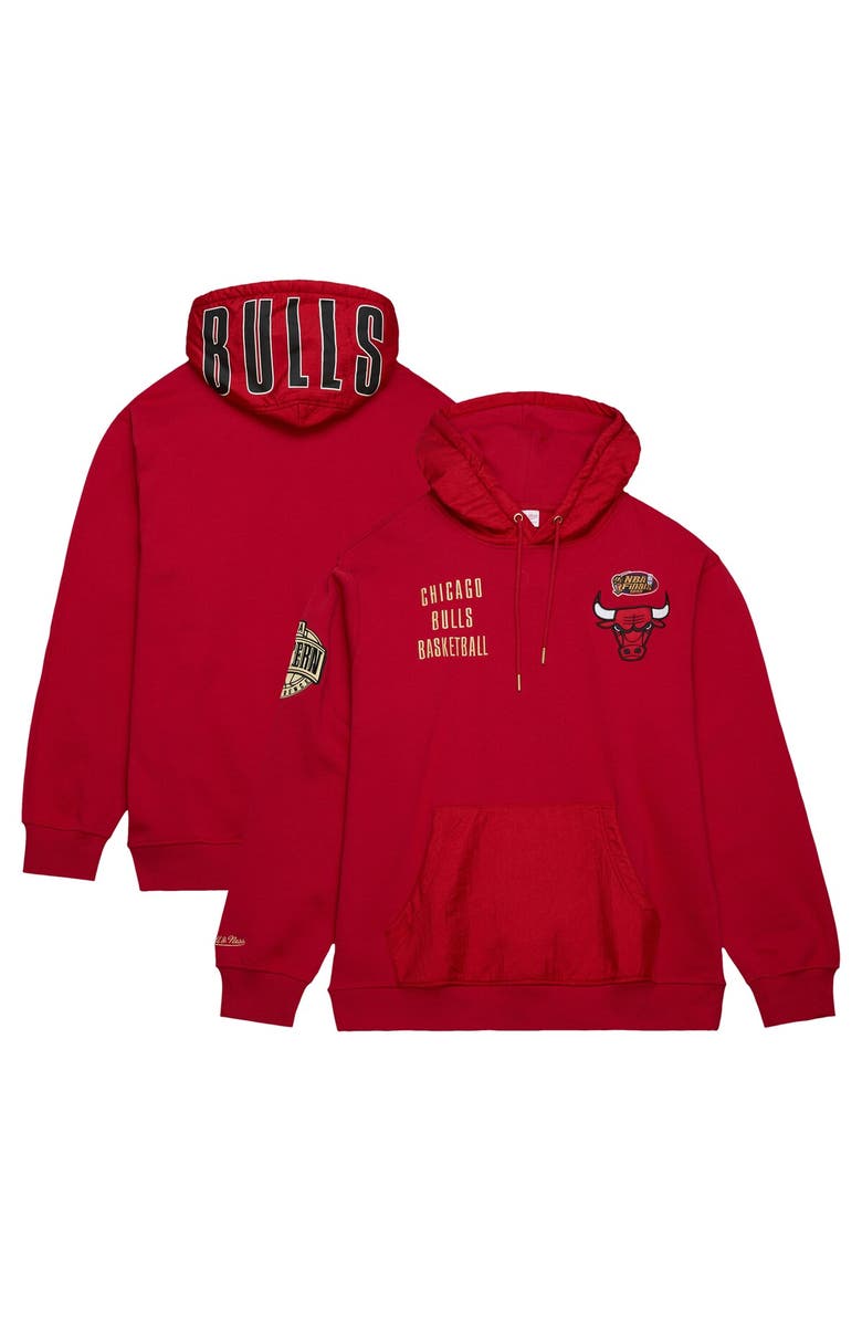 Mitchell & Ness Men's Mitchell & Ness Red Chicago Bulls Team OG 2.0 Vintage Logo Fleece Pullover Hoodie, Main, color, Red