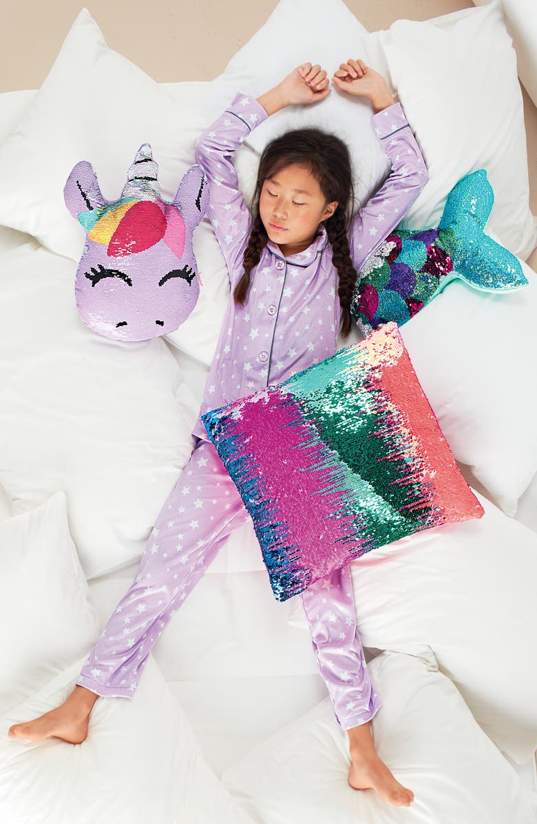 Iscream Unicorn Reversible Sequin Pillow, Alternate, color,