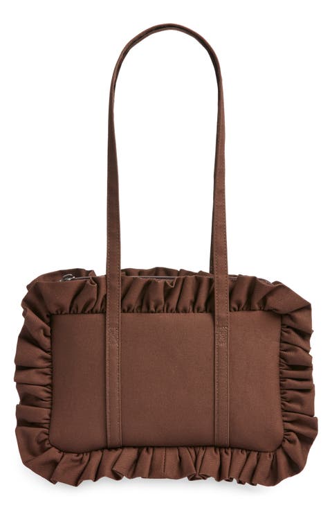 Ruffle Twill Bowler Bag