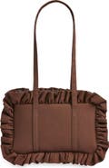 Baggy London Ruffle Twill Bowler Bag
