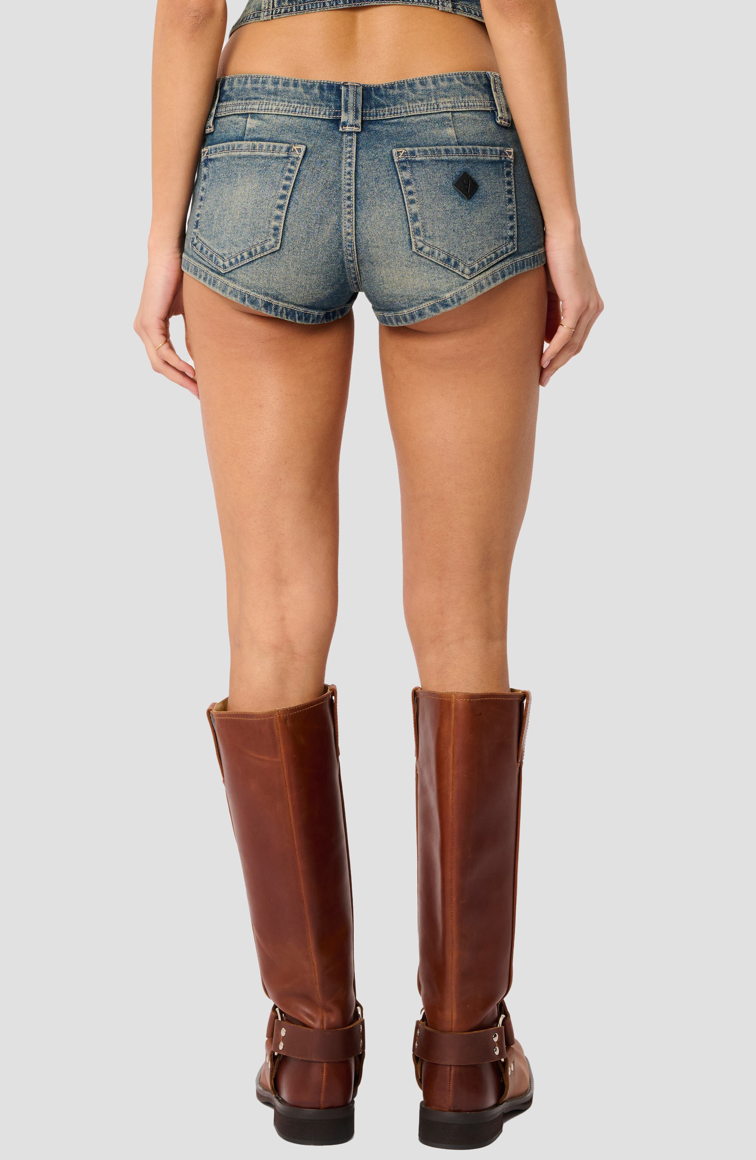 <p>Denim Mini Shorts (Zahli)</p> - image 2