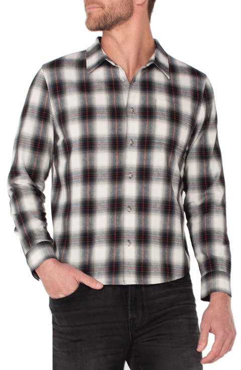 Plaid Flannel Button-Up Shirt