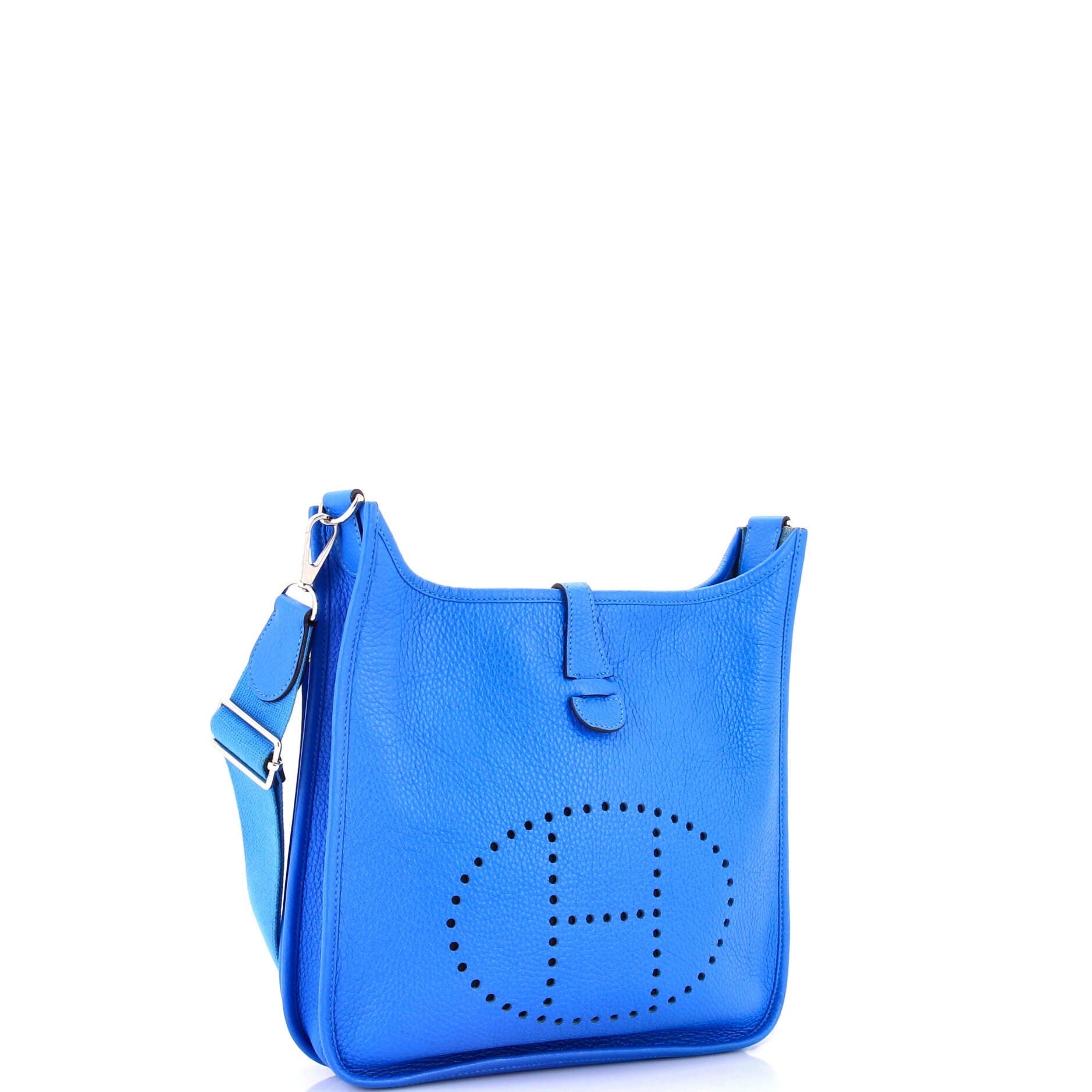 Pre-Owned Hermes Evelyne Bag Gen III Clemence PM, Alternate, color, Bleu Hydra