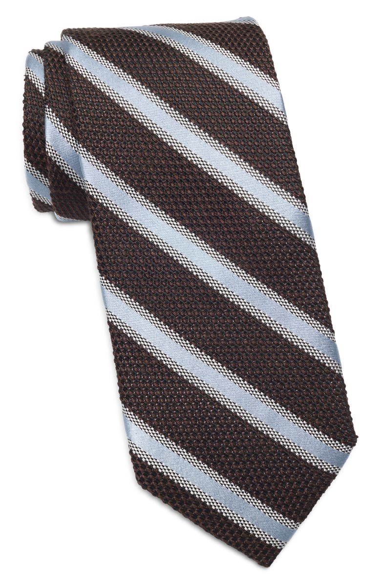 Nordstrom Talman Stripe Silk Tie, Main, color, Chocolate