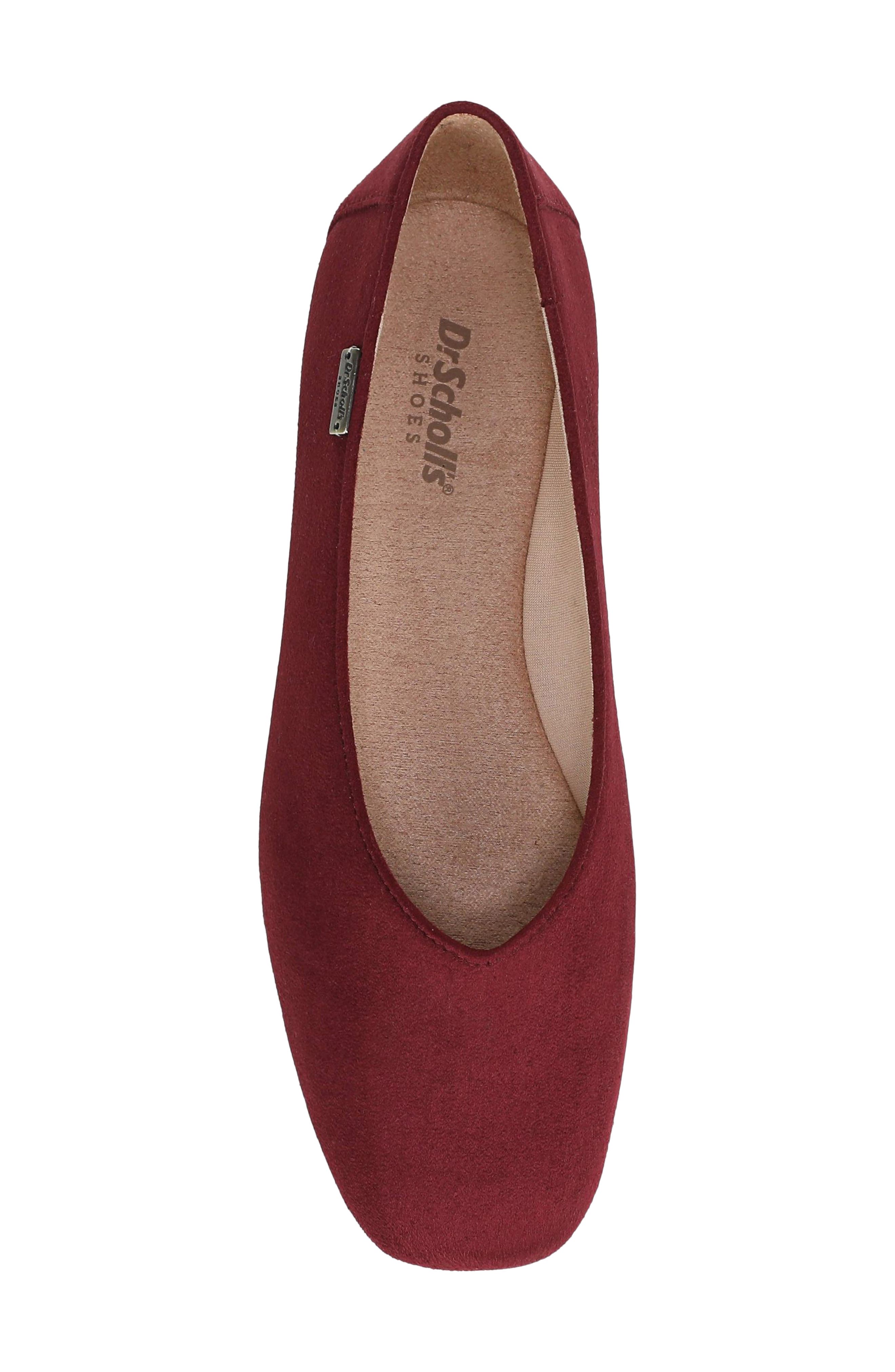 Violet Skimmer Flat, Alternate, color, BURGUNDY MICROSUEDE