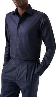 Eton Slim Fit Houndstooth King Twill Dress Shirt