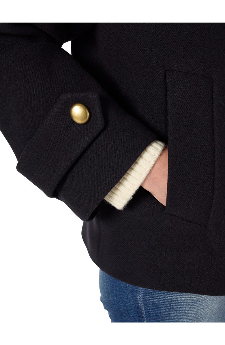 GERARD DAREL Mouna Double Breasted Cropped Peacoat, Alternate, color, Navy Blue