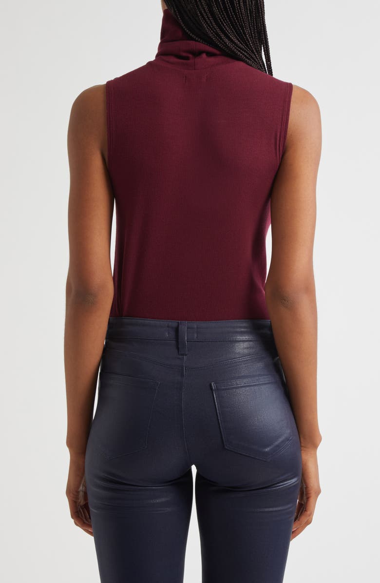 L'AGENCE Ceci Sleeveless Turtleneck Sweater, Alternate, color, Dark Port
