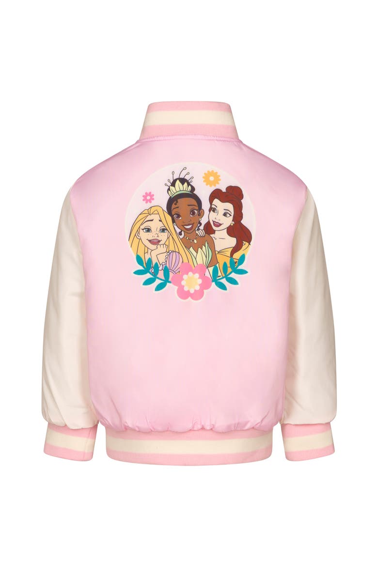 Princess Varsity Bomber Jacket, Alternate, color, Pastel Pink Princess