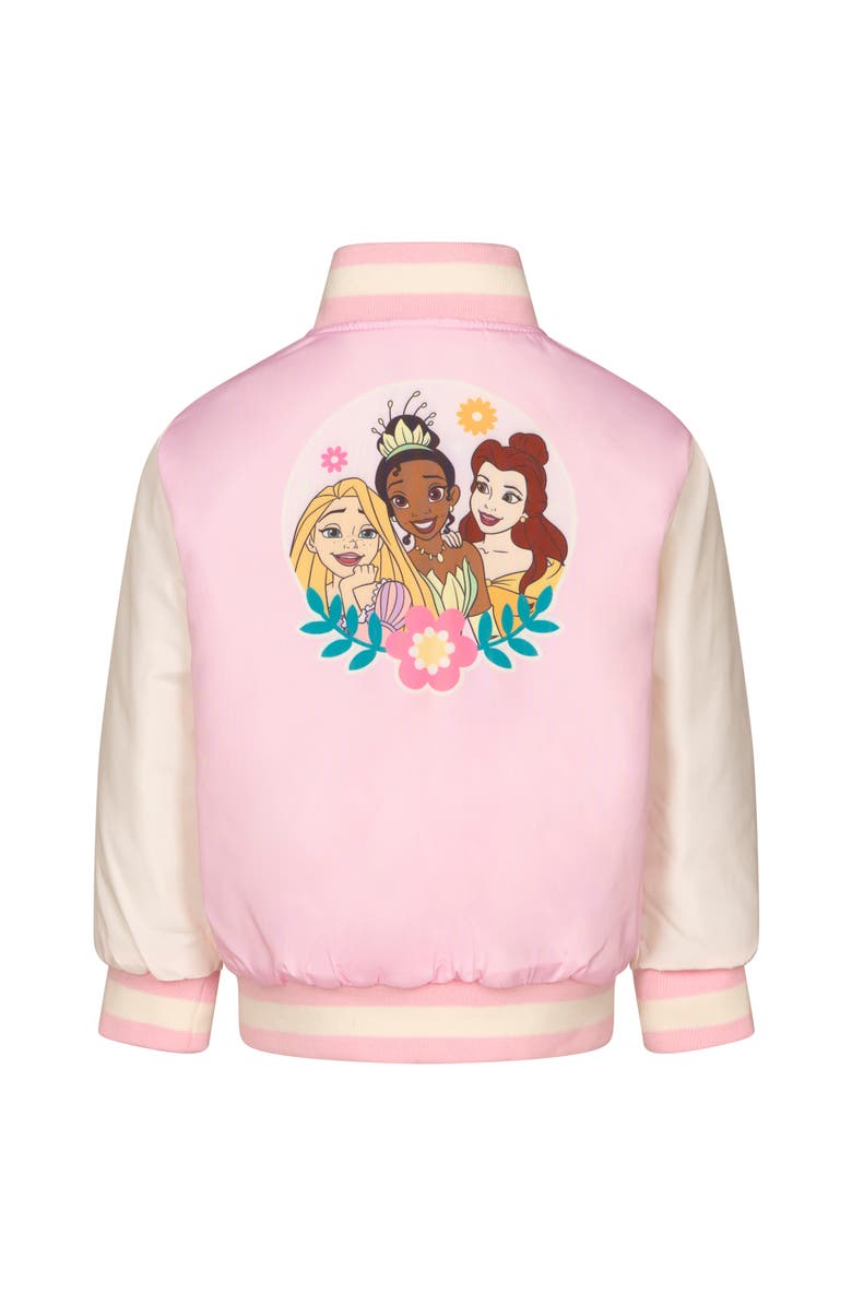Disney Princess Varsity Bomber Jacket, Alternate, color, Pastel Pink Princess