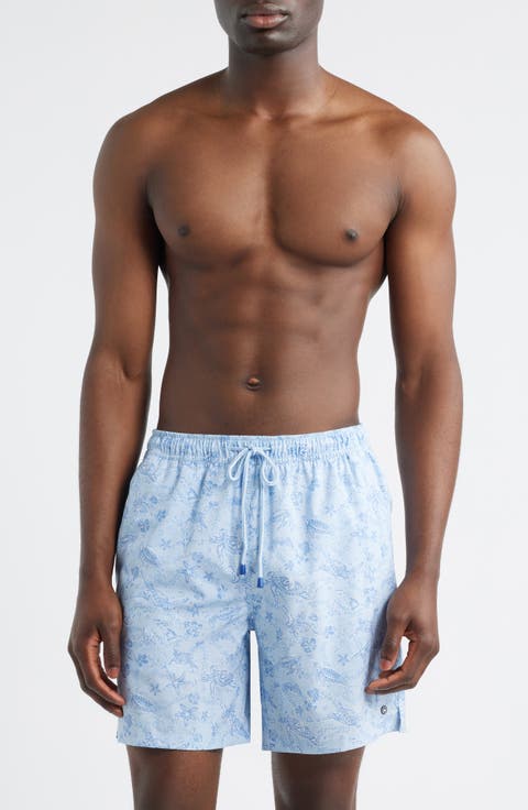 Oahu Turtle Print Swim Trunks