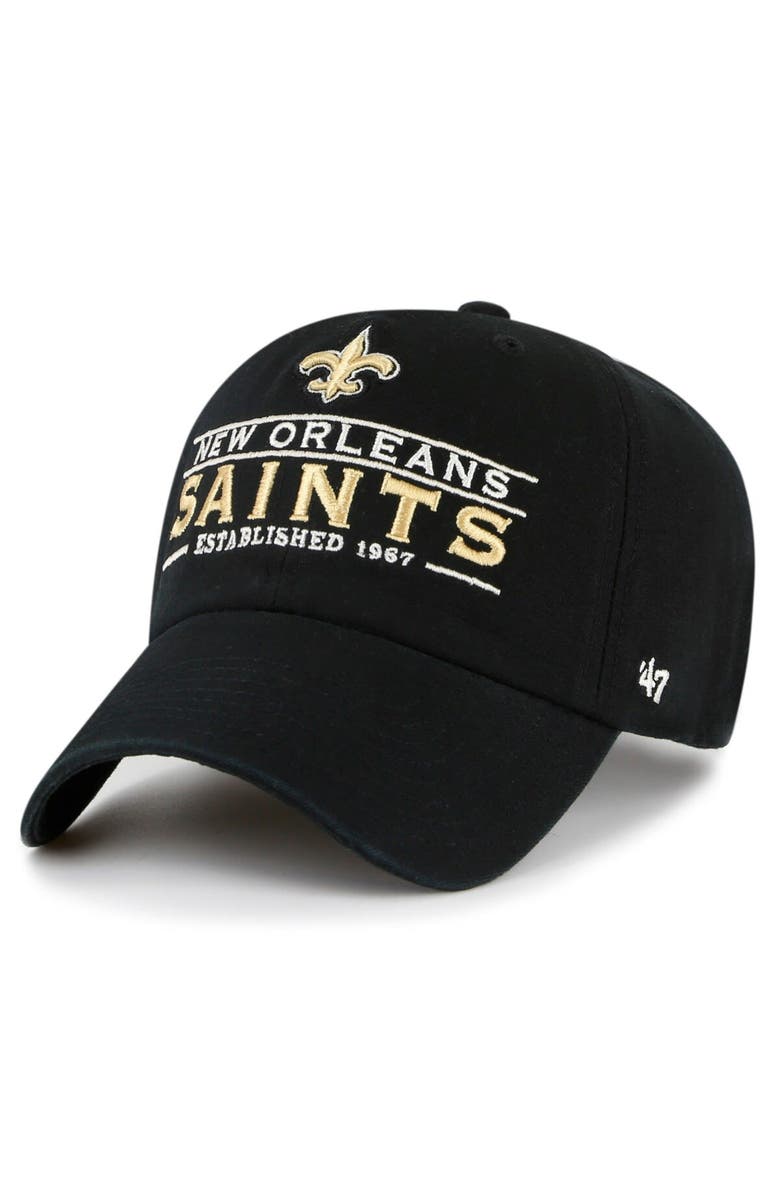 '47 Men's '47  Black New Orleans Saints Vernon Clean Up Adjustable Hat, Main, color, 