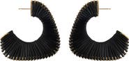 Panacea Leather Cord Wrapped Hoop Earrings