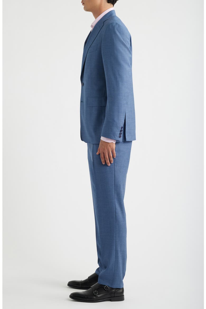 Capri Trim Fit Light Blue Mélange Super 130s Wool Suit, Alternate, color, LIGHT BLUE