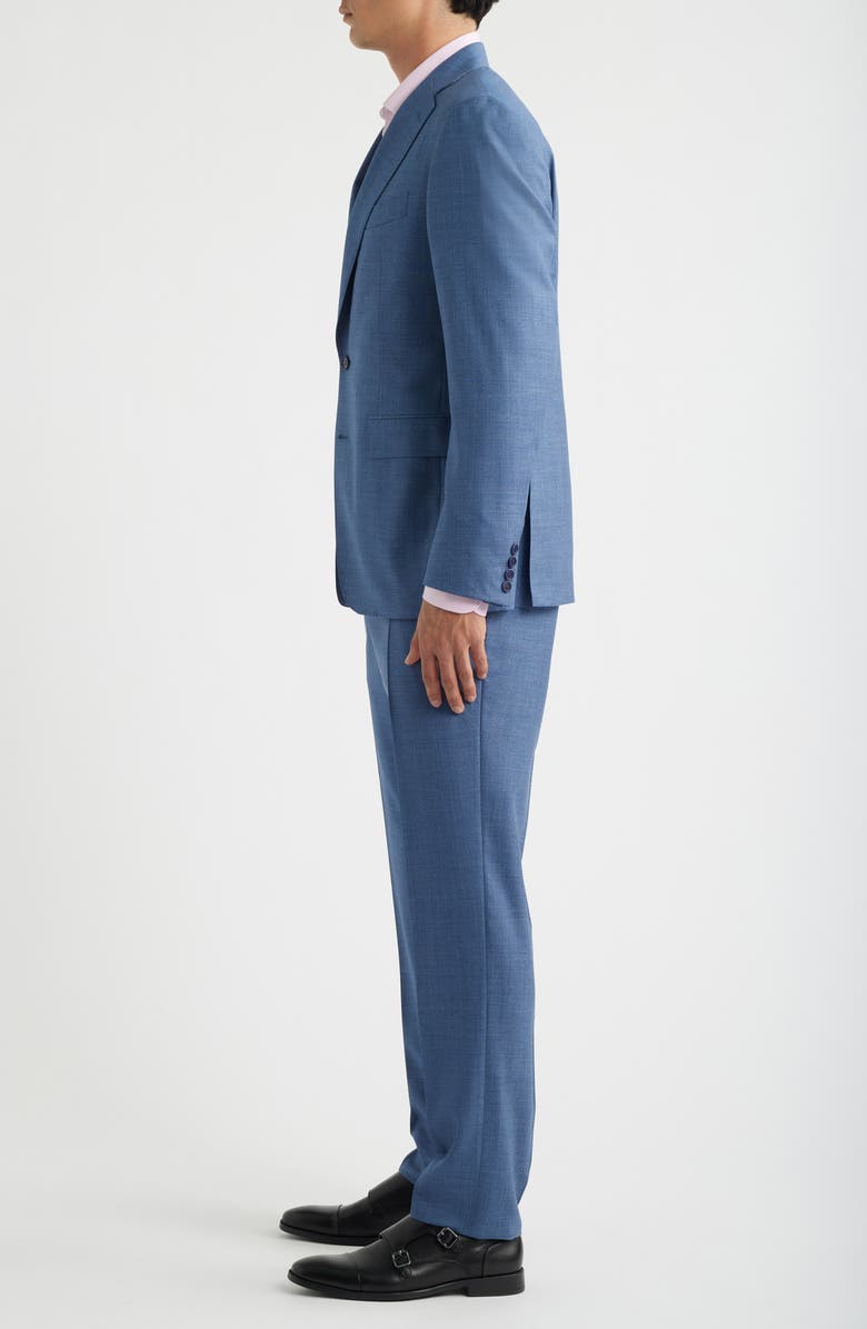 Canali Capri Trim Fit Light Blue Mélange Super 130s Wool Suit, Alternate, color, Light Blue
