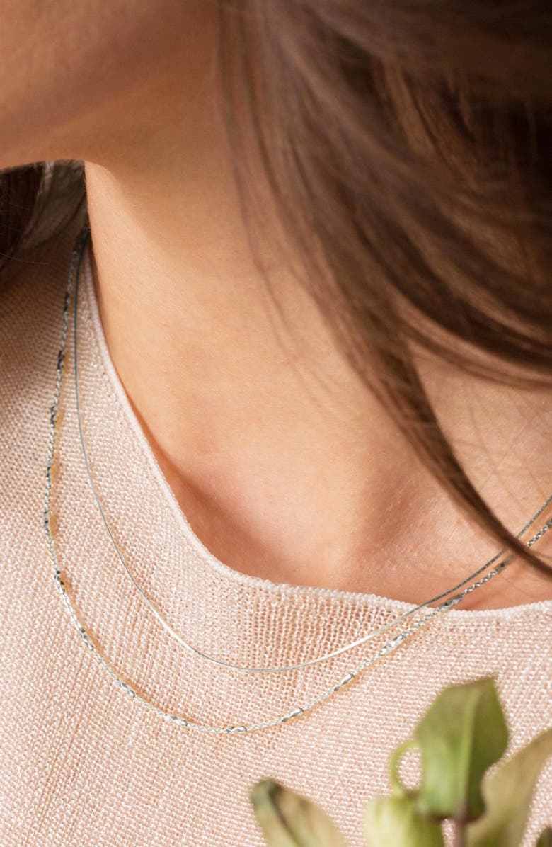 Bearfruit Jewelry Sterling Silver 18k Gold Plated Leena Necklace Dainty Heart Charm Gift, Alternate, color, Silver