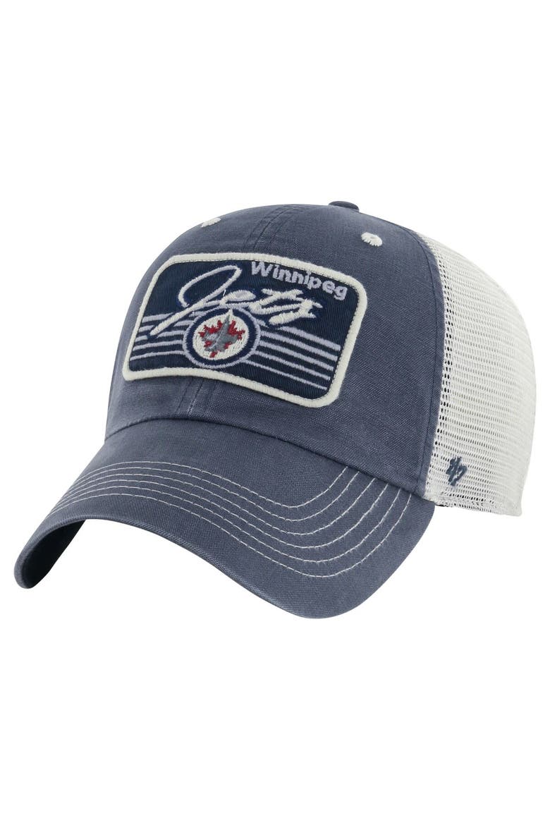 Men's '47  Navy Winnipeg Jets Five Point Patch Clean Up Adjustable Hat, Main, color, Navy