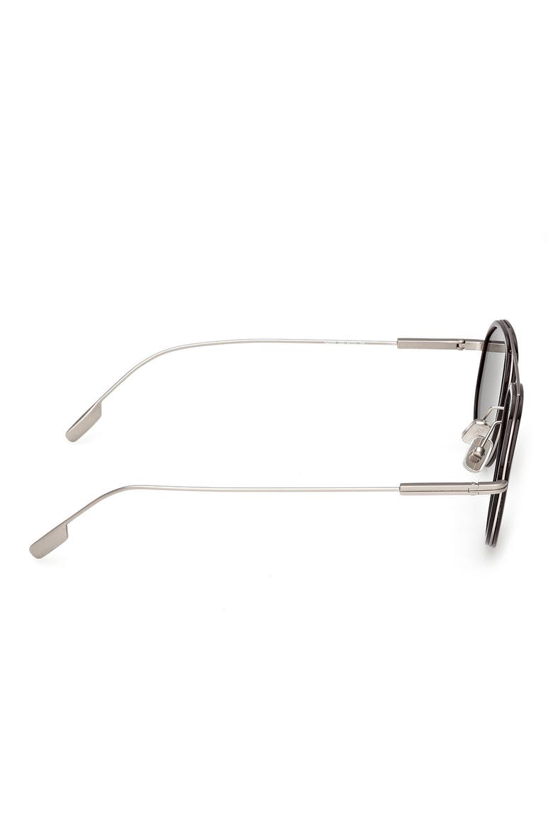 56mm Navigator Sunglasses, Alternate, color, PALLADIUM/ DARK BROWN / SMOKE