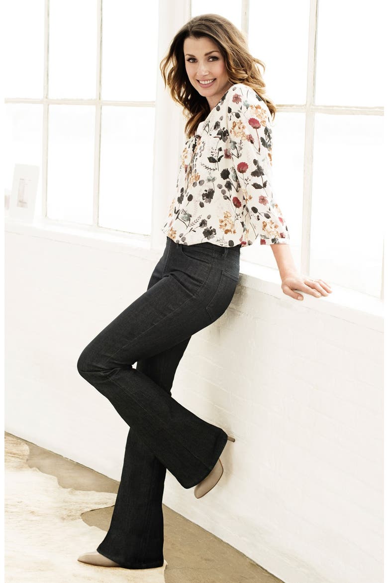 'Farrah' Stretch Flare Leg Jeans, Alternate, color, DARK ENZYME