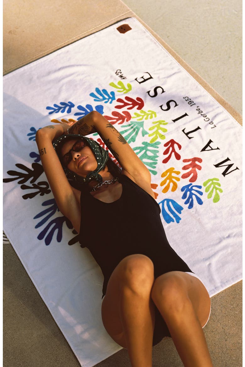La Gerbe Beach Towel, Alternate, color, WHITE MULTI