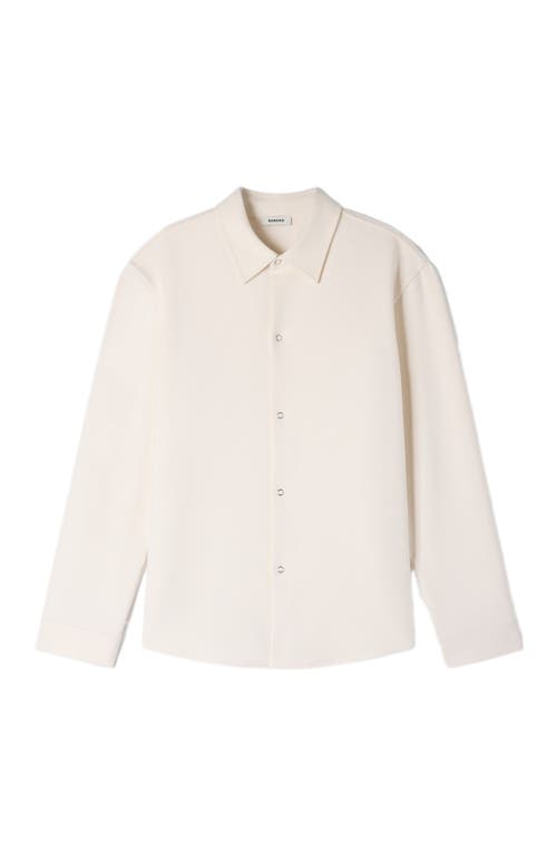 SANDRO Long-sleeved jersey shirt in Ecru at Nordstrom, Size Small