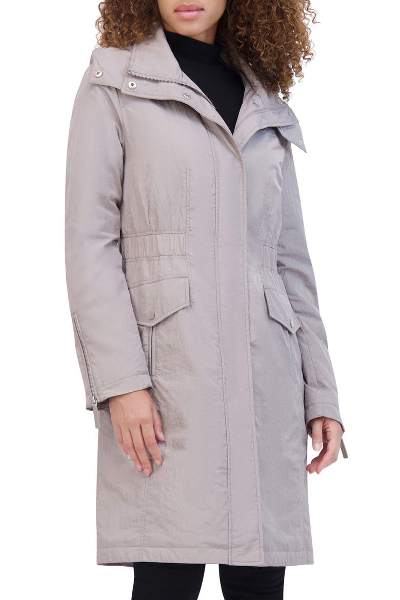 Water Resistant Hooded Jacket, Alternate, color, SILVER
