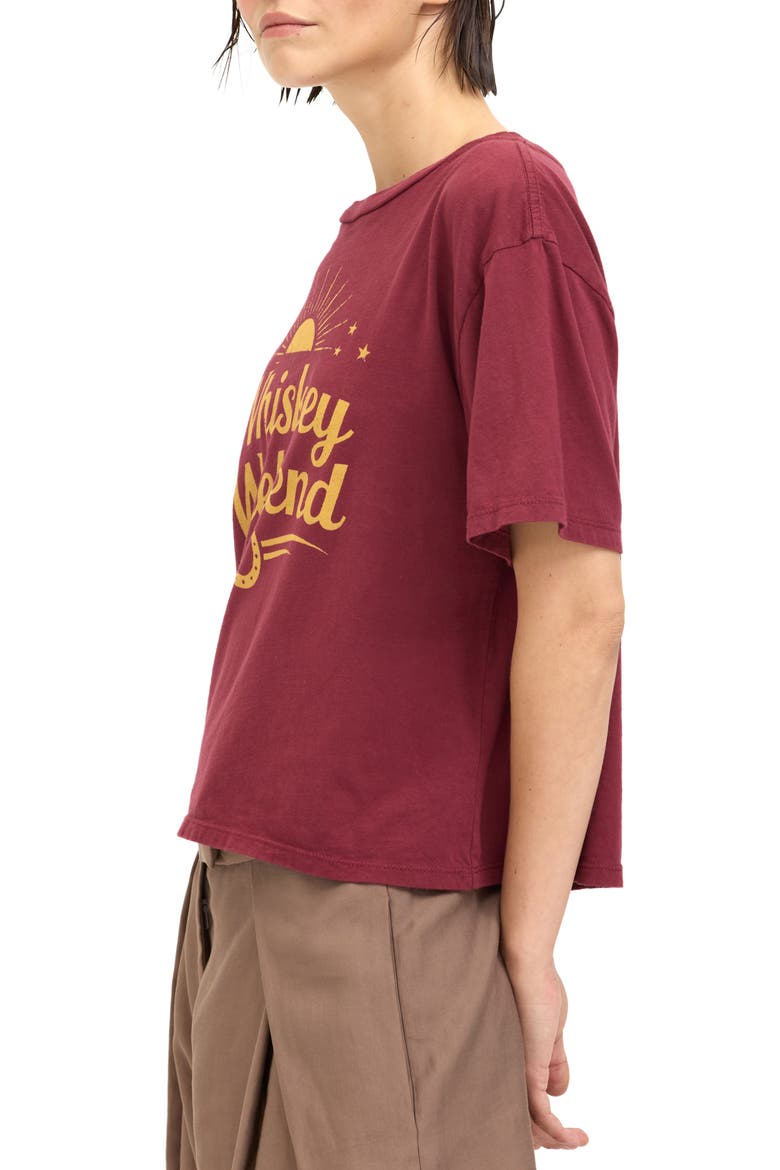 Whiskey Weekend Graphic T-Shirt, Alternate, color, DARK CHERRY
