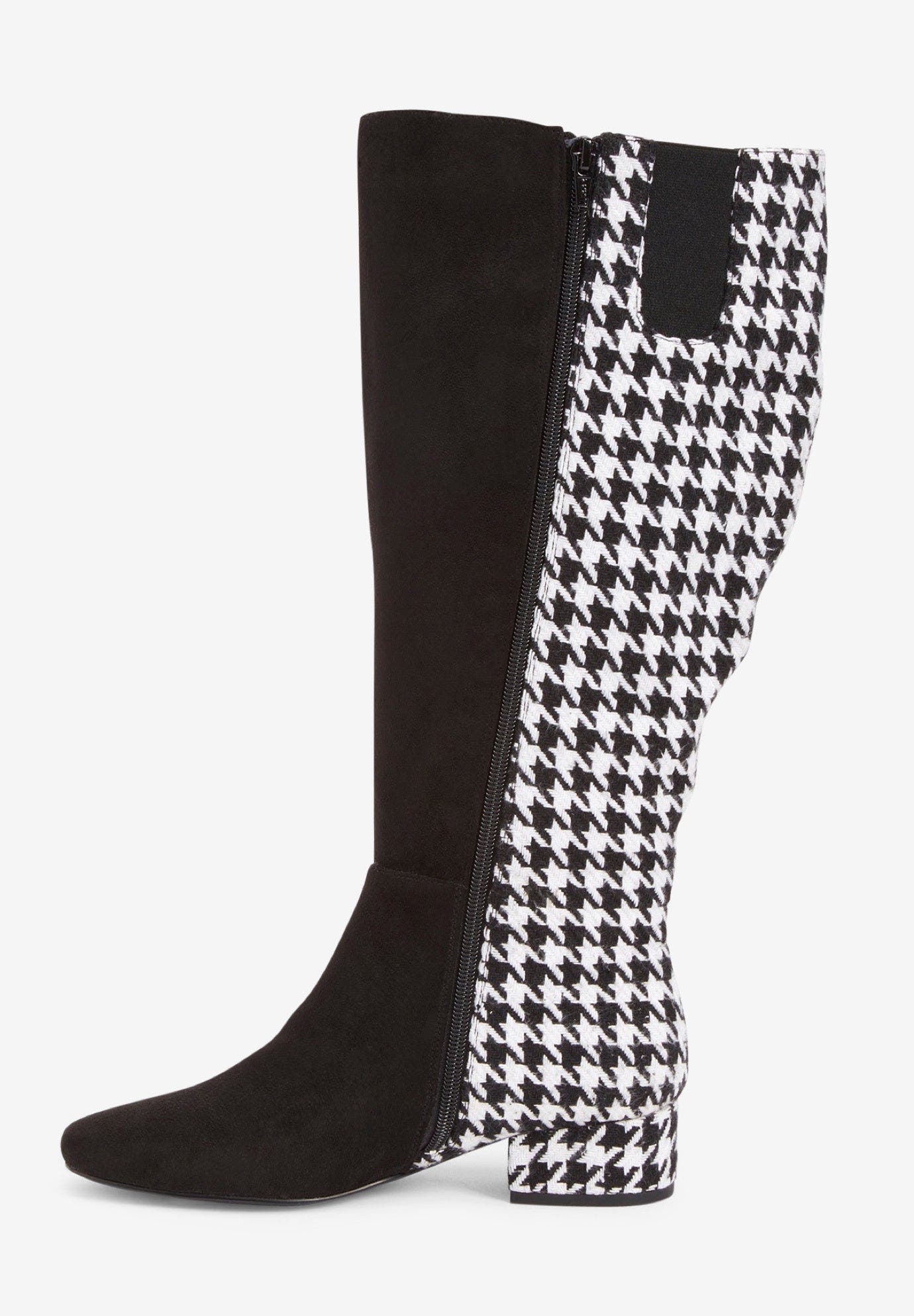 Comfortview The Emerald Tall Wide Calf Boot, Alternate, color, Houndstooth