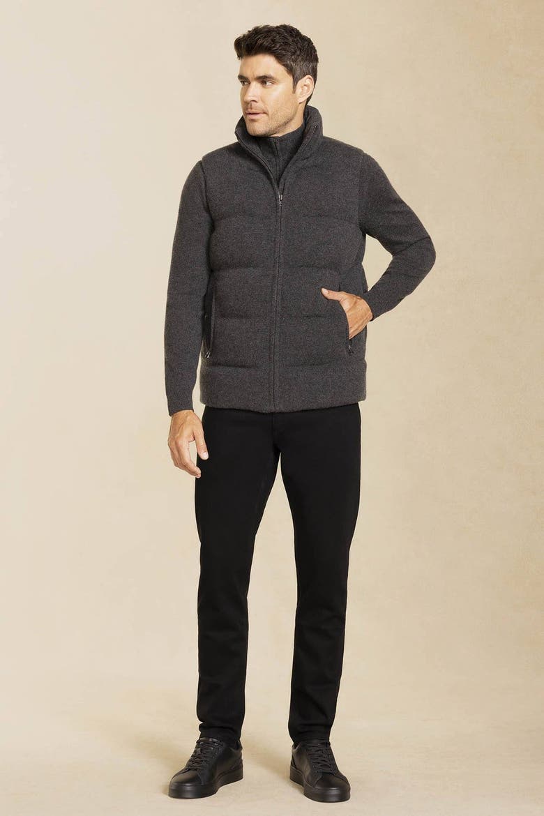 Cody Cashmere Puffer Vest, Main, color, Charcoal