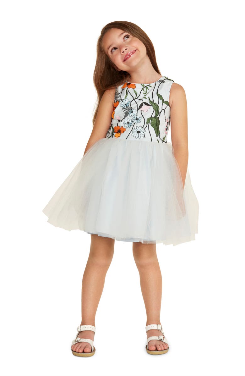 Pastourelle by Pippa & Julie Floral Embroidered Tulle Dress, Main, color, 