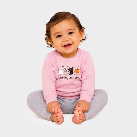 Spooky Season Stick Figures Infant Crew Fleece Sweatshirt