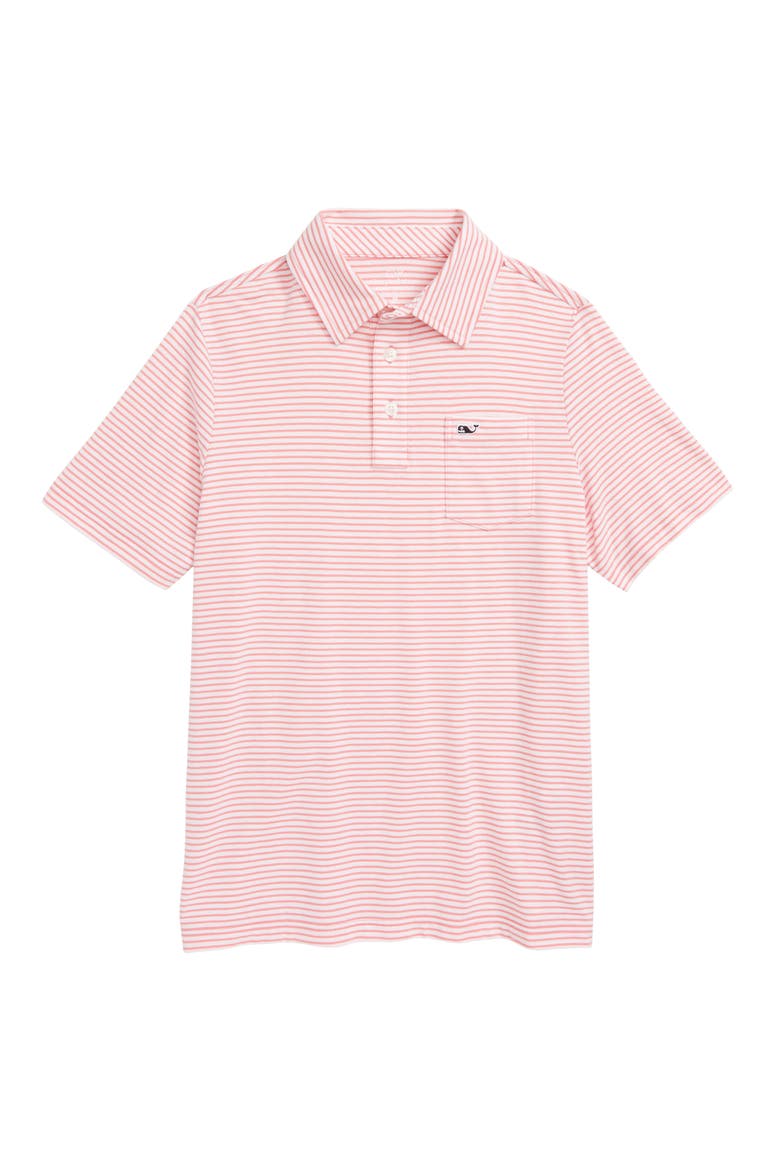Edgartown Stripe Polo, Main, color, JETTY RED