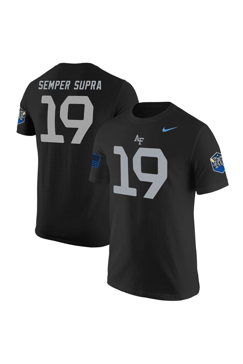 Men's Nike #1 Black Air Force Falcons Space Force Rivalry Replica Jersey T-Shirt, Main, color, Black