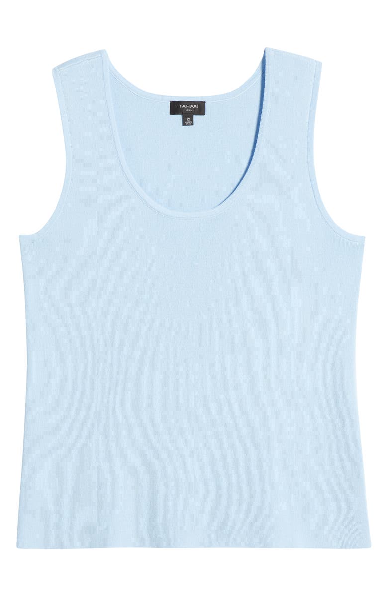 Tahari ASL Scoop Neck Sweater Tank, Alternate, color, Ice Blue