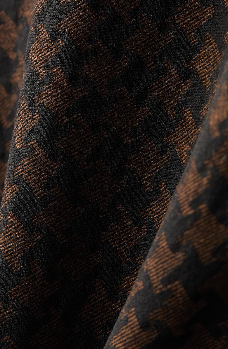 Rhone Houndstooth Seamless Half-Zip Pullover, Alternate, color, Chestnut Brown