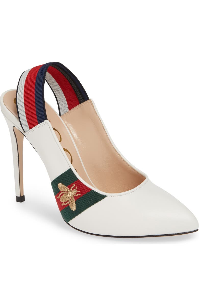 Gucci Sylvie Bee Slingback Pump, Main, color,