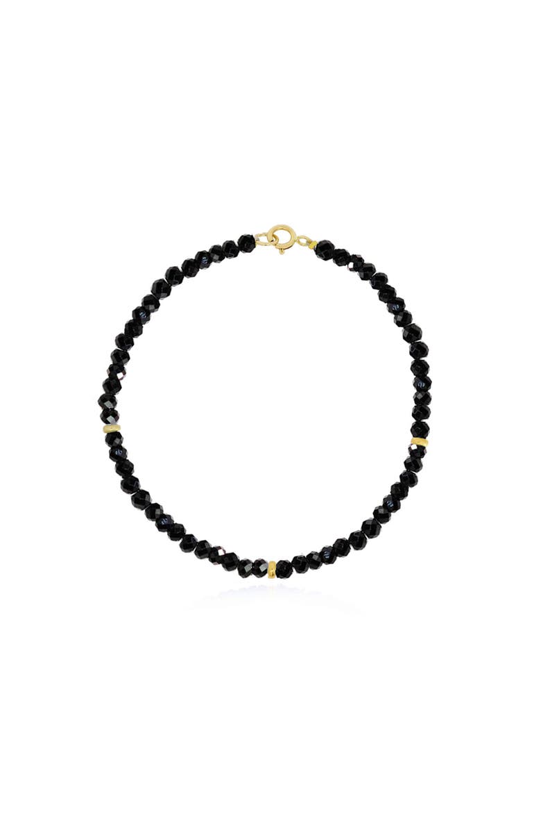 The Lovery Fine Jewelry Black Spinel Bead Bracelet, Main, color, Black Spinel